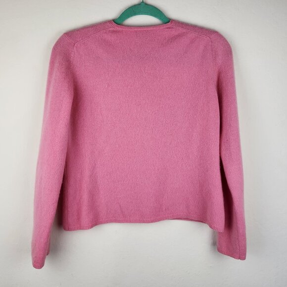Ann Taylor Pink 100% Cashmere V-Neck Sweater sz M Flawed - Picture 2 of 9